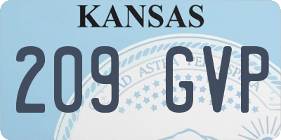 KS license plate 209GVP