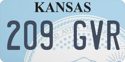 KS license plate 209GVR
