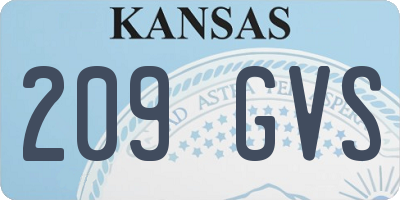 KS license plate 209GVS