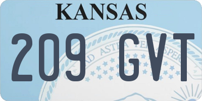 KS license plate 209GVT