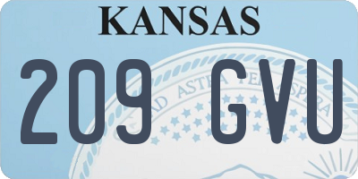 KS license plate 209GVU