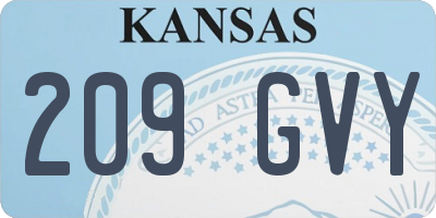 KS license plate 209GVY