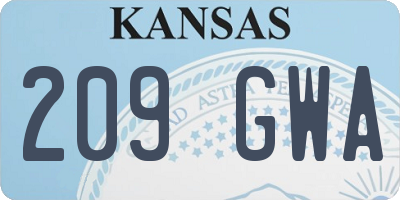 KS license plate 209GWA