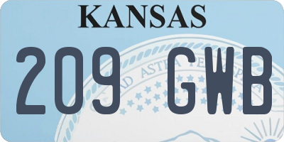 KS license plate 209GWB