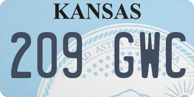 KS license plate 209GWC