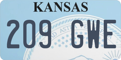 KS license plate 209GWE