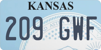 KS license plate 209GWF