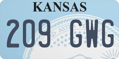 KS license plate 209GWG