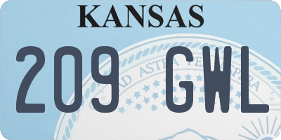 KS license plate 209GWL