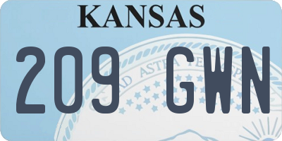 KS license plate 209GWN