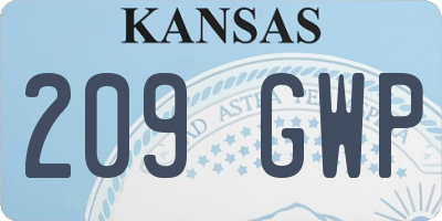 KS license plate 209GWP
