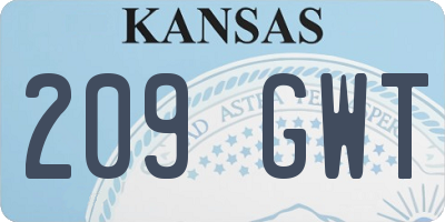 KS license plate 209GWT