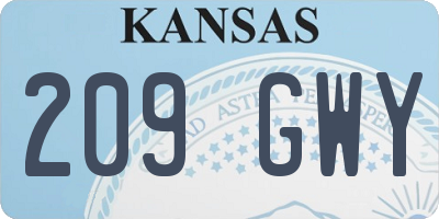 KS license plate 209GWY