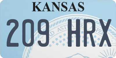 KS license plate 209HRX