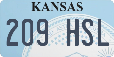 KS license plate 209HSL