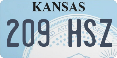 KS license plate 209HSZ