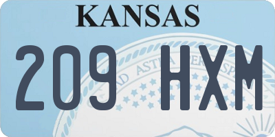 KS license plate 209HXM