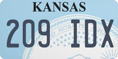 KS license plate 209IDX
