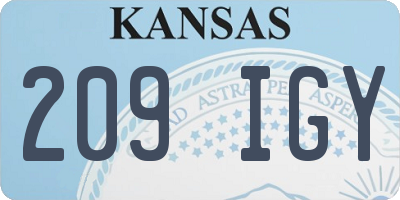 KS license plate 209IGY