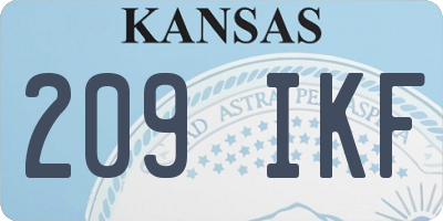 KS license plate 209IKF