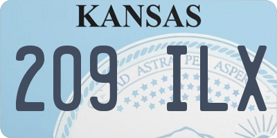 KS license plate 209ILX