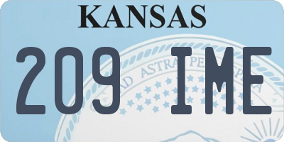 KS license plate 209IME
