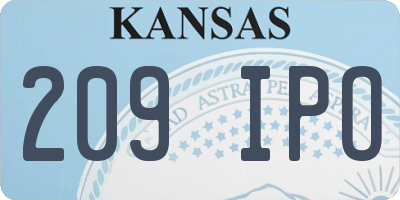 KS license plate 209IPO