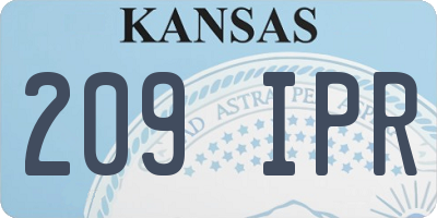 KS license plate 209IPR