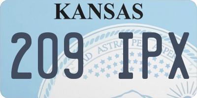 KS license plate 209IPX