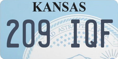 KS license plate 209IQF