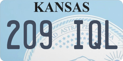 KS license plate 209IQL