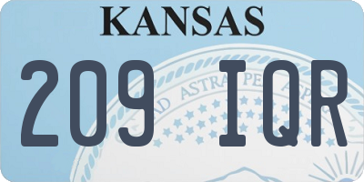 KS license plate 209IQR