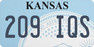 KS license plate 209IQS