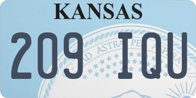 KS license plate 209IQU