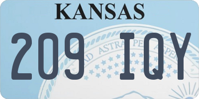 KS license plate 209IQY