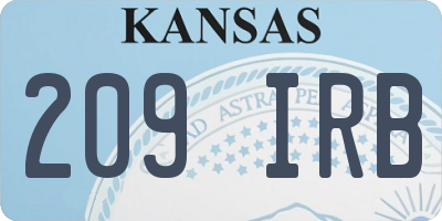 KS license plate 209IRB
