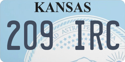 KS license plate 209IRC