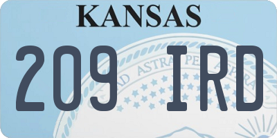 KS license plate 209IRD