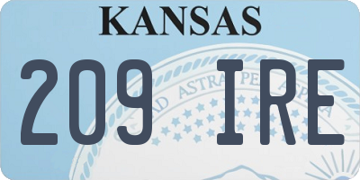 KS license plate 209IRE