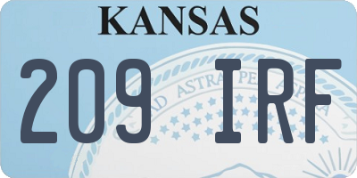 KS license plate 209IRF
