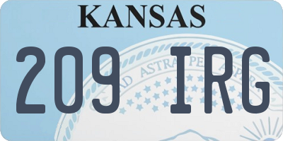 KS license plate 209IRG