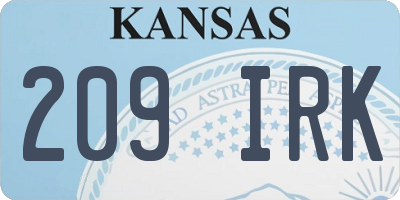 KS license plate 209IRK