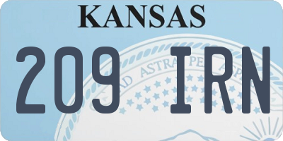 KS license plate 209IRN