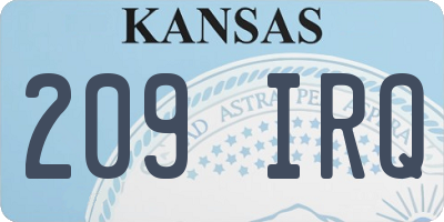 KS license plate 209IRQ