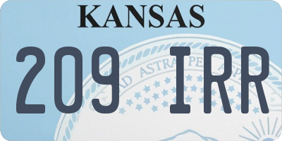 KS license plate 209IRR