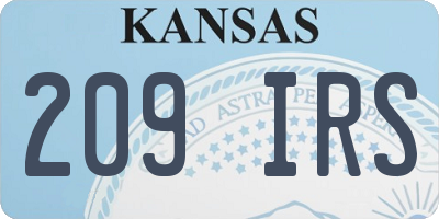 KS license plate 209IRS