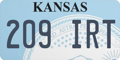KS license plate 209IRT