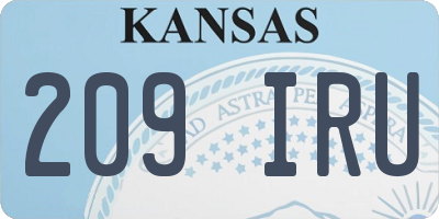 KS license plate 209IRU