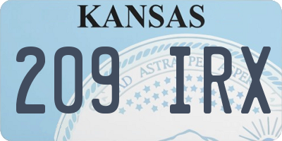 KS license plate 209IRX