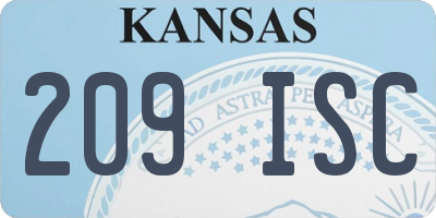 KS license plate 209ISC